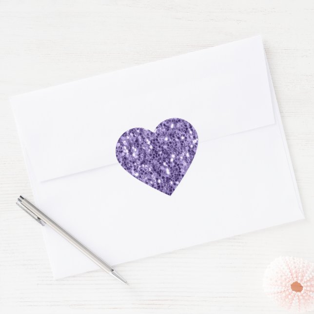 Sticker Cœur Parties scintillant violet ultra violet étincelle (Enveloppe)