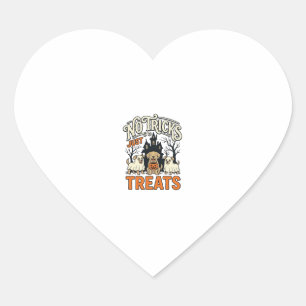 Sticker Cœur Pas de tours juste des friandises Halloween Chien
