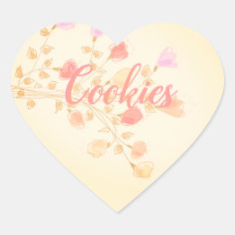 Sticker Cœur Pastel Floral Elegant