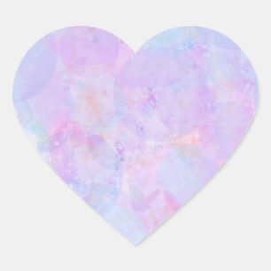 Sticker Cœur Pastel Lavender et Blue Circle Design Petit Coeur