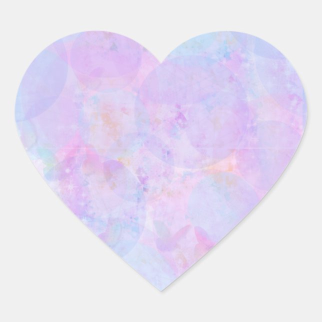 Sticker Cœur Pastel Lavender et Blue Circle Design Petit Coeur (Devant)