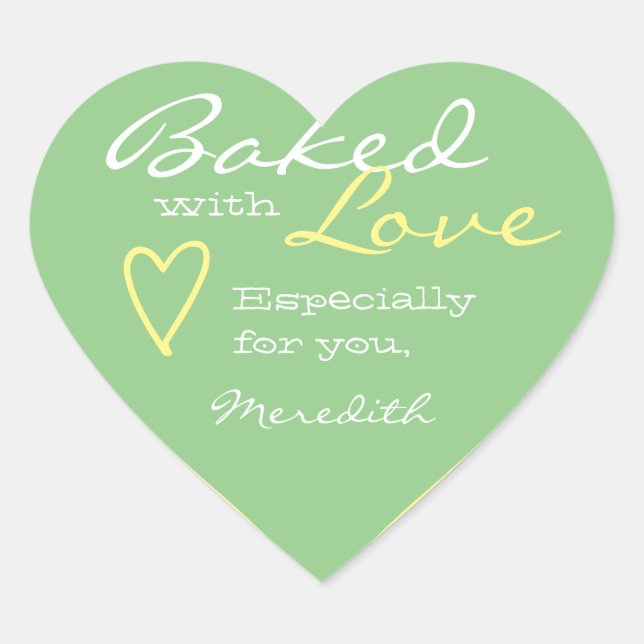 Sticker Cœur Pastel Mint Green Simple Fabriqué Amour Forme de c (Devant)