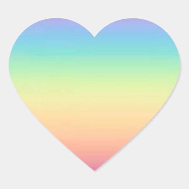 Sticker Cœur Pastel Rainbow Ombre (Devant)
