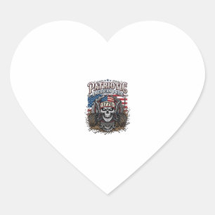 Sticker Cœur Patriotique 1776 Hors Route Crâne Monster Truck Lo