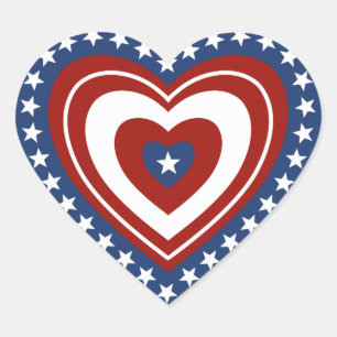 Sticker Cœur Patriotique USA Heart