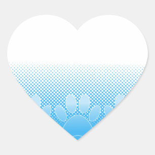 Sticker Cœur Patrouilles Bleues Et Blancs Avec Arrière - plan D