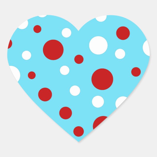 Sticker Cœur Patters de Bright Teal Turquoise (Devant)