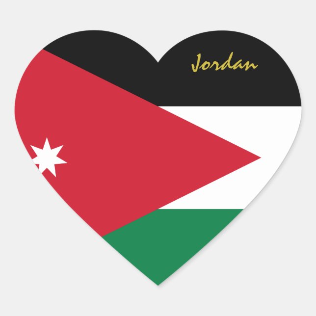 Sticker Cœur Pavillon jordanien patriotique (Devant)