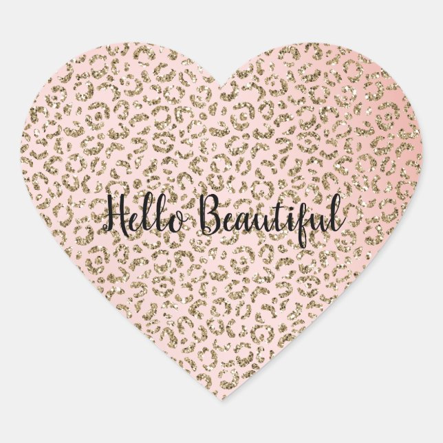 Sticker Cœur Peach Blush Parties scintillant rose Empreinte de  (Devant)