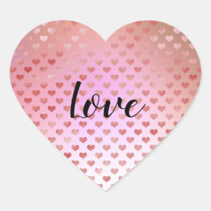 Sticker Cœur Peach rose Red Hearts Ombre