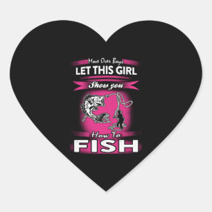Sticker Cœur Pêche - Laissez cette fille vous montrer comment p