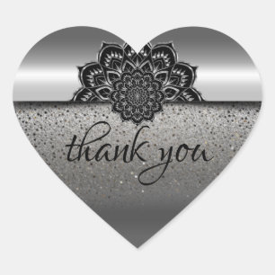 Sticker Cœur pegatina en forma corazón platado