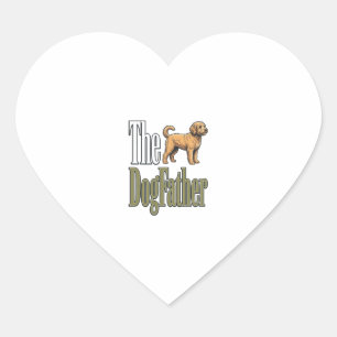 Sticker Cœur Père Chien Gravure Vintage Dessin Amateur de Chien