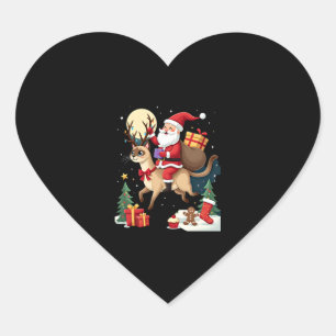 Sticker Cœur Père Noël équitation renne Siamese Chat Noël Arbre