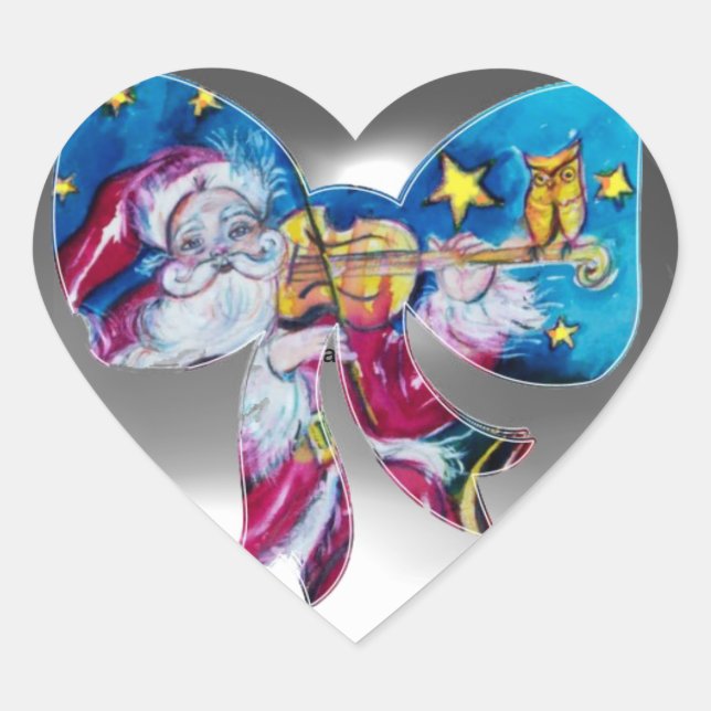STICKER CŒUR PÈRE NOËL INSPIRÉ NOËL COEUR DU COEUR (Devant)
