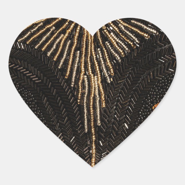 Sticker Cœur Perles d'amour ? Charme vintage (Devant)