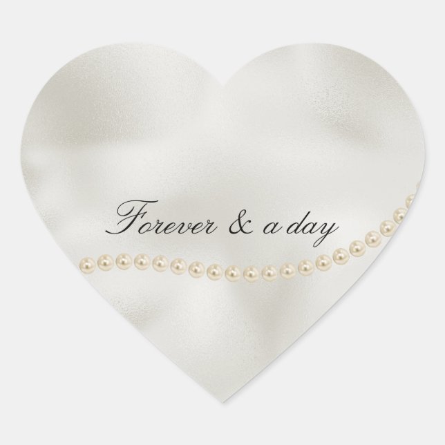 Sticker Cœur Perles White Luxe (Devant)