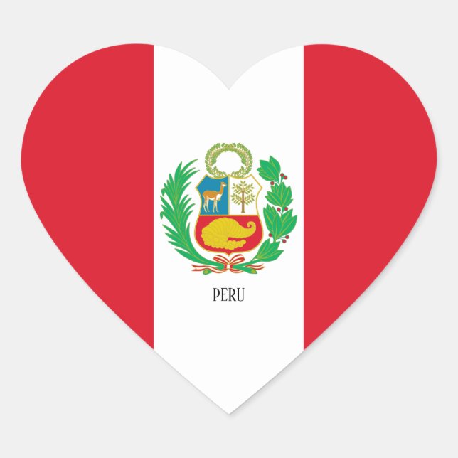 Sticker Cœur Pérou Drapeau patriotique (Devant)