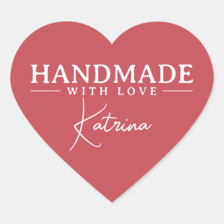 Sticker Cœur Personalized Elegant Red