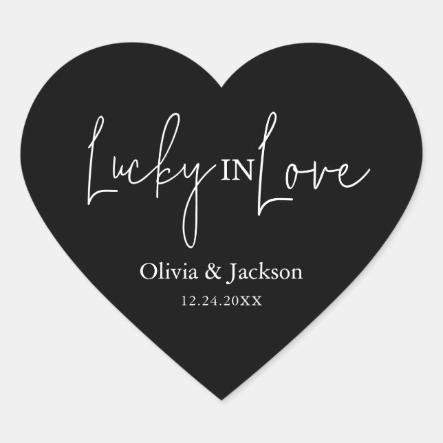 Sticker Cœur Personalized Wedding Lottery Ticket Couple Name  (Devant)