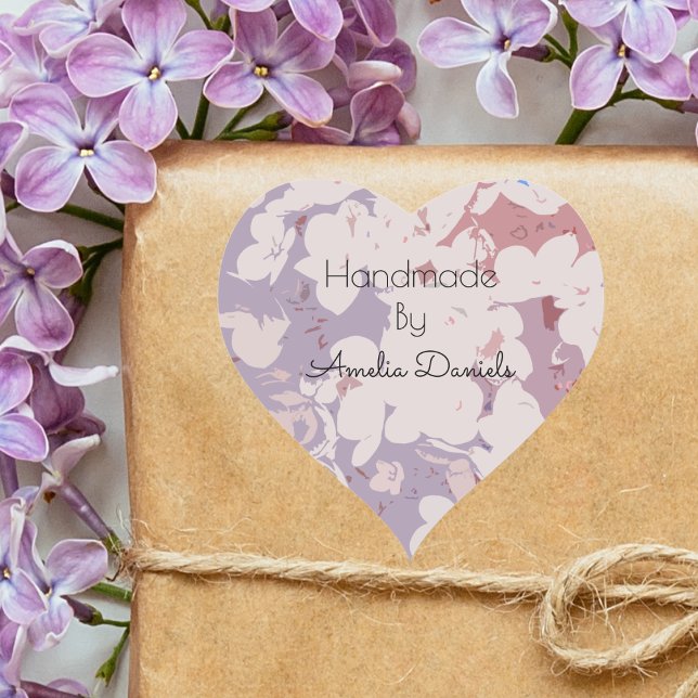 Sticker Cœur Personnalisé Boho Floral fait main (Beautiful handmade by stickers personalised to create the perfect finishing touch.)