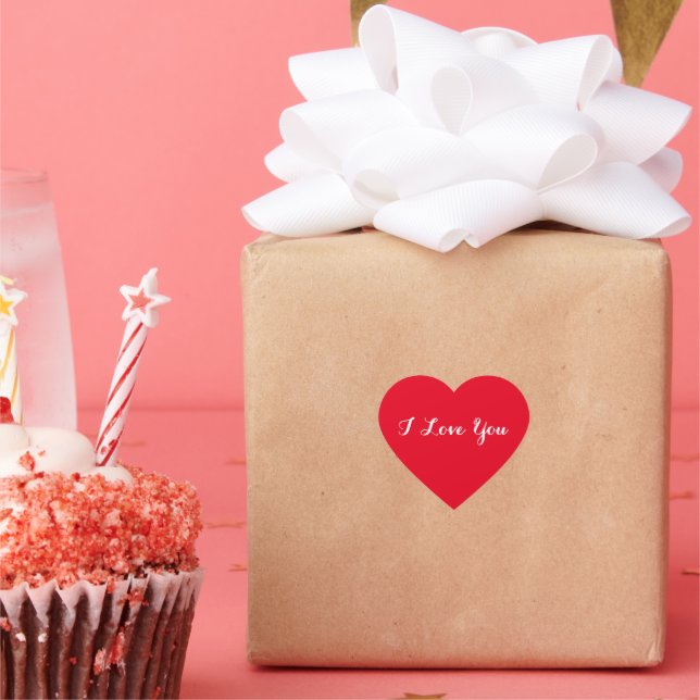 Sticker Cœur Personnalisé I Love You Valentines Day Red Heart S (Fête)