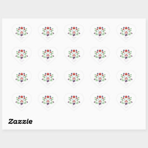 Sticker Cœur Personnaliser le message d'amour floral