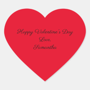 Sticker Cœur Personnaliser l'Heureuse Sainte-Valentin rouge