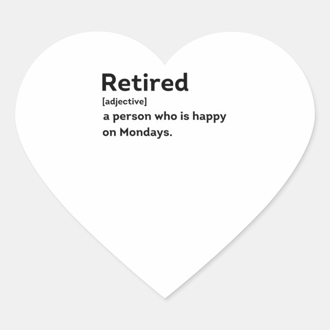 Sticker Cœur Personne de définition retraitée qui est heureuse  (Devant)
