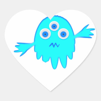 Sticker Cœur Petit monstre radioactif