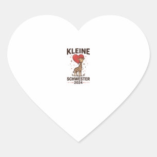 Sticker Cœur Petite sœur 2024 Conception de sœur girafe mignonn