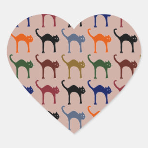 Sticker Cœur petits chats