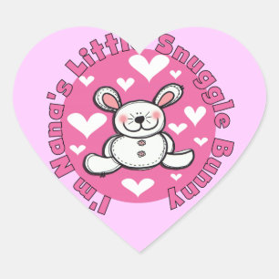 Sticker Cœur Peu de lapin du câlin de Nana