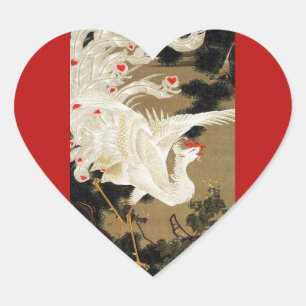 Sticker Cœur PHÉNIX D'AMOUR VOLANT, Plumes, Saint-Valentin Cœur