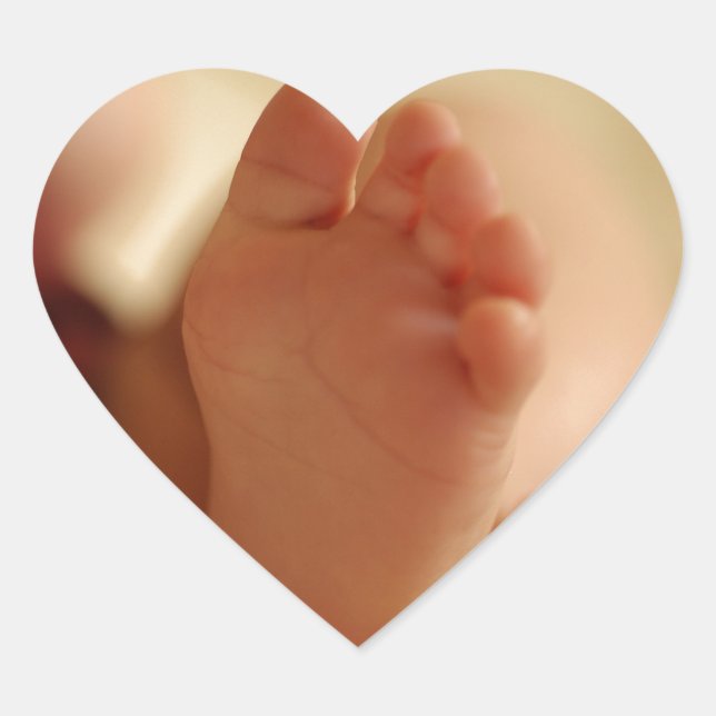 Sticker Cœur Photo de près des pieds bébés (Devant)