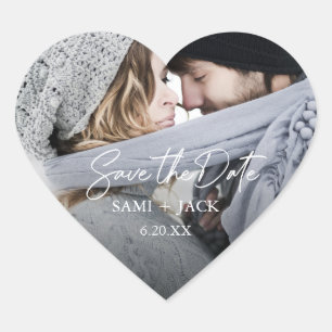 Sticker Cœur Photo Enregistrer la date Coeur=Sceau d'enveloppe