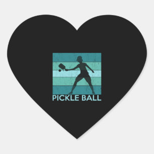 Sticker Cœur Pickle Ball Vintage Retro