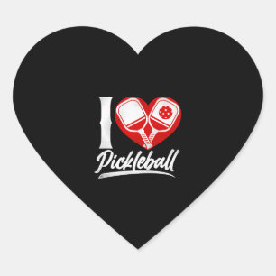 Sticker Cœur Pickleball Heart I Love Pickleball