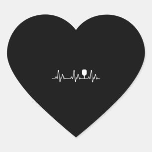 Sticker Cœur Pickleball Heartbeat 1