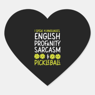 Sticker Cœur Pickleball I Speed 4 Langues