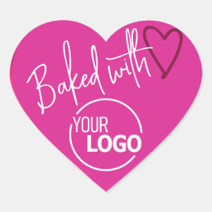 Sticker Cœur Pink Baked with Loemade Baking Logo Modèle