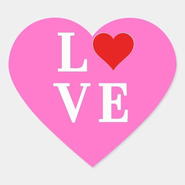 Sticker Cœur Pink Love Romantique Élégant (Devant)