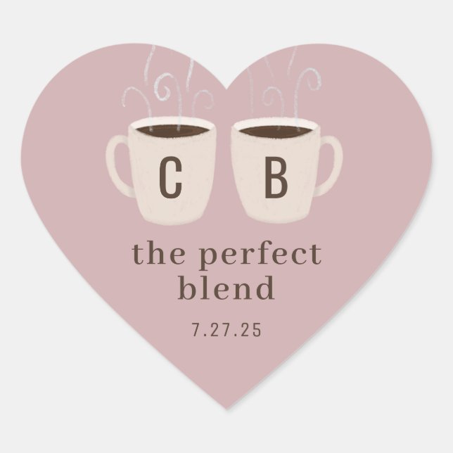 Sticker Cœur Pink Parfait Mélanger Couple Mugs Favoriser Sticke (Devant)