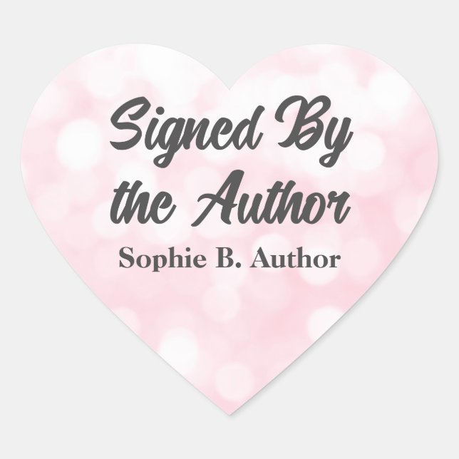Sticker Cœur Pink Signé par l'auteur Livre de signature Lanceme (Devant)