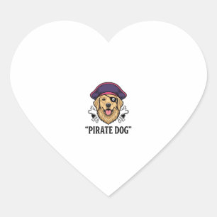Sticker Cœur Pirate Chien Gravure Vintage Design de T-Shirt_1