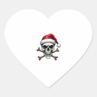 Sticker Cœur Pirate Christmas Skull & Crossbones Santa Hat. Got