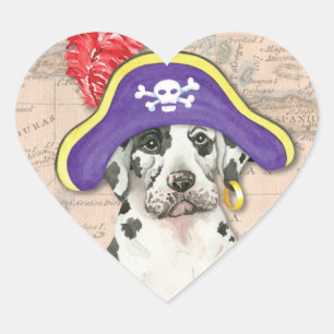 Sticker Cœur Pirate de great dane