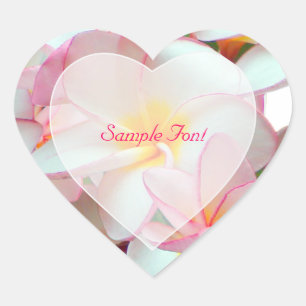 Sticker Cœur PixDezine rose plumeria/do-it-yourself couleur arr