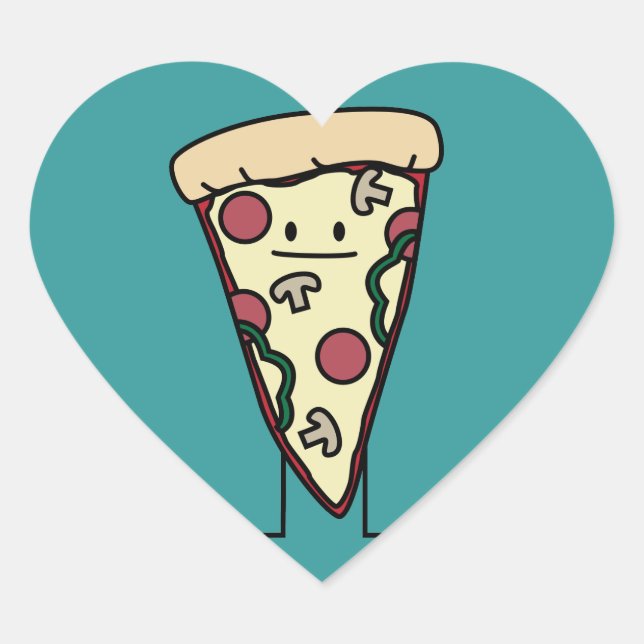 Sticker Cœur Pizza Slice (Devant)