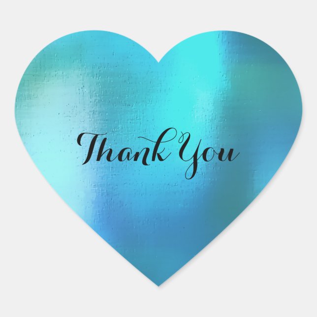 Sticker Cœur Plage personnalisée Tiffany Ocean Blue Heart (Devant)